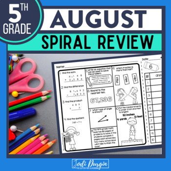 5th Grade August Math Spiral Review Activities