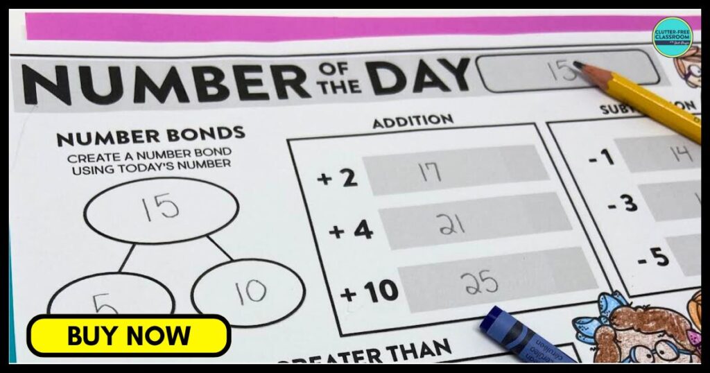 1st Grade Number of the Day activities