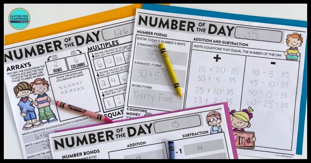 1st Grade Number of the Day activities