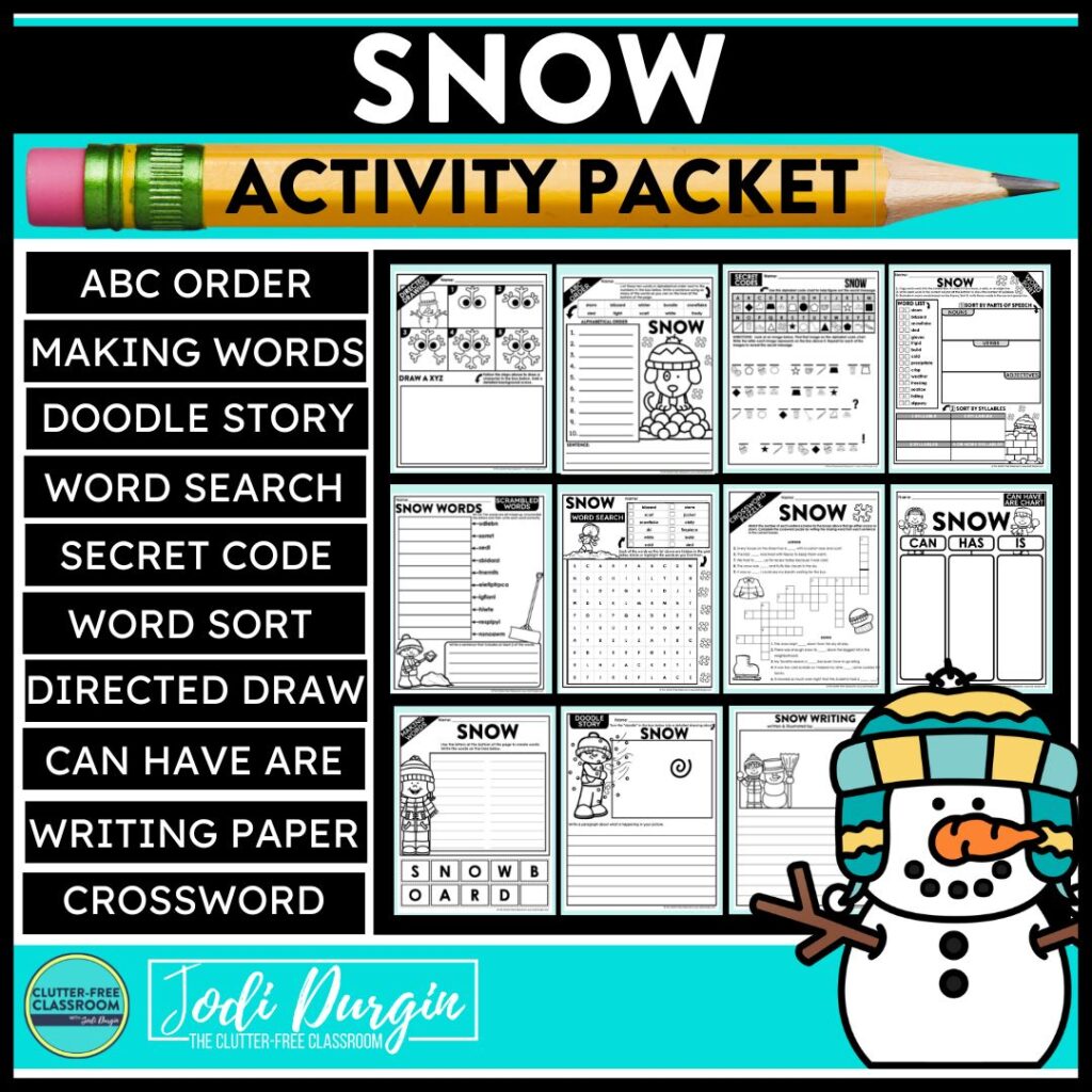 snow activity packet