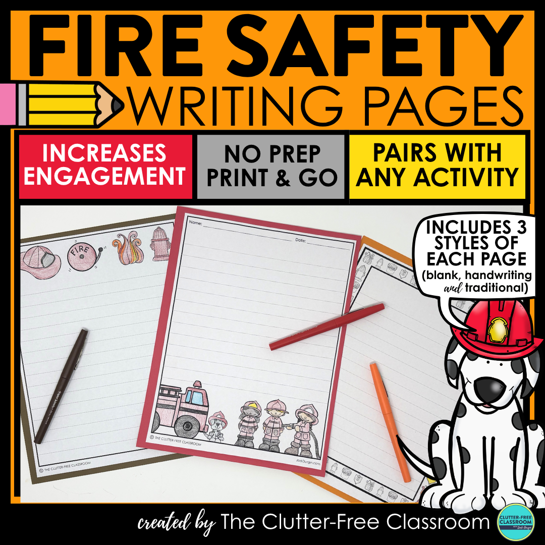 fire safety writing pages