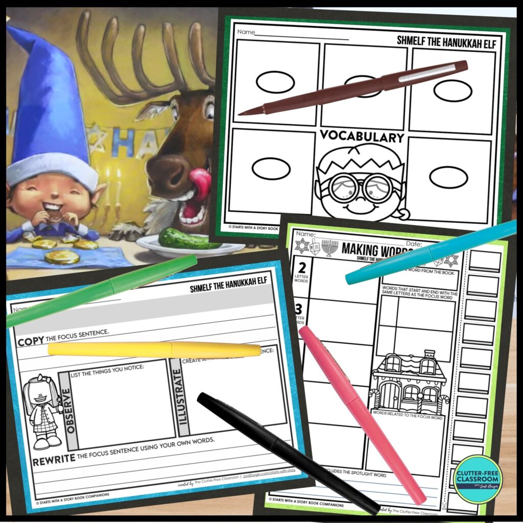 Shmelf the Hanukkah Elf book companion activities