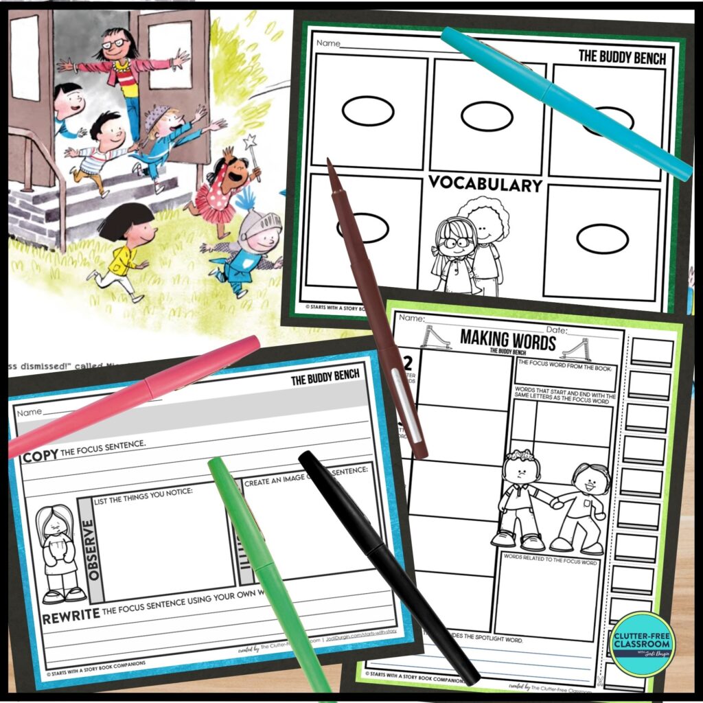 The Buddy Bench book companion activities