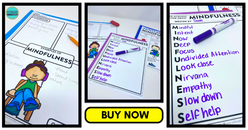 mindfulness acrostic poem and writing activities