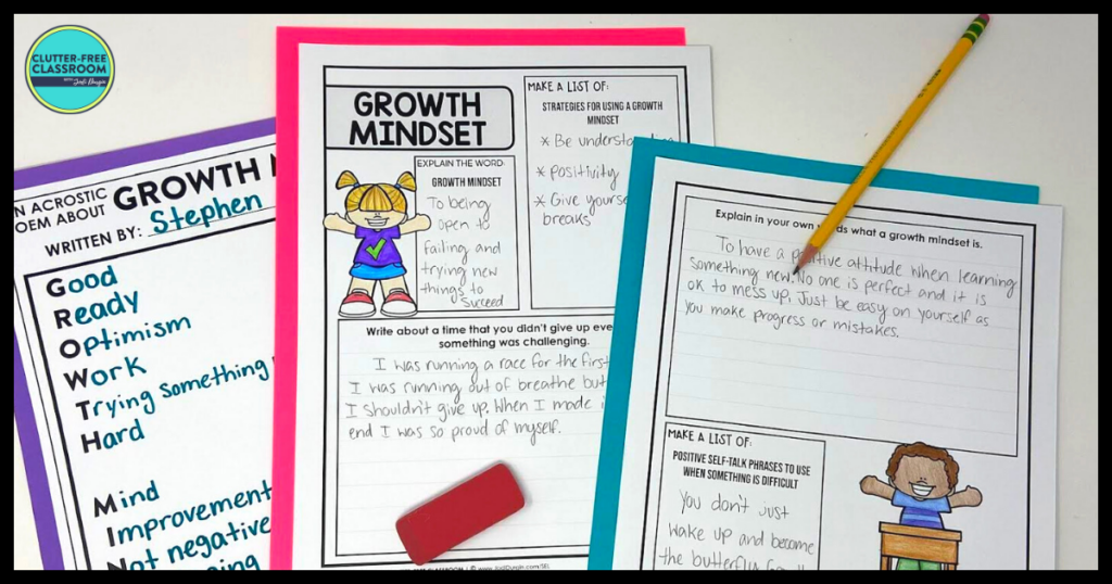 growth mindset acrostic poem and writing activities