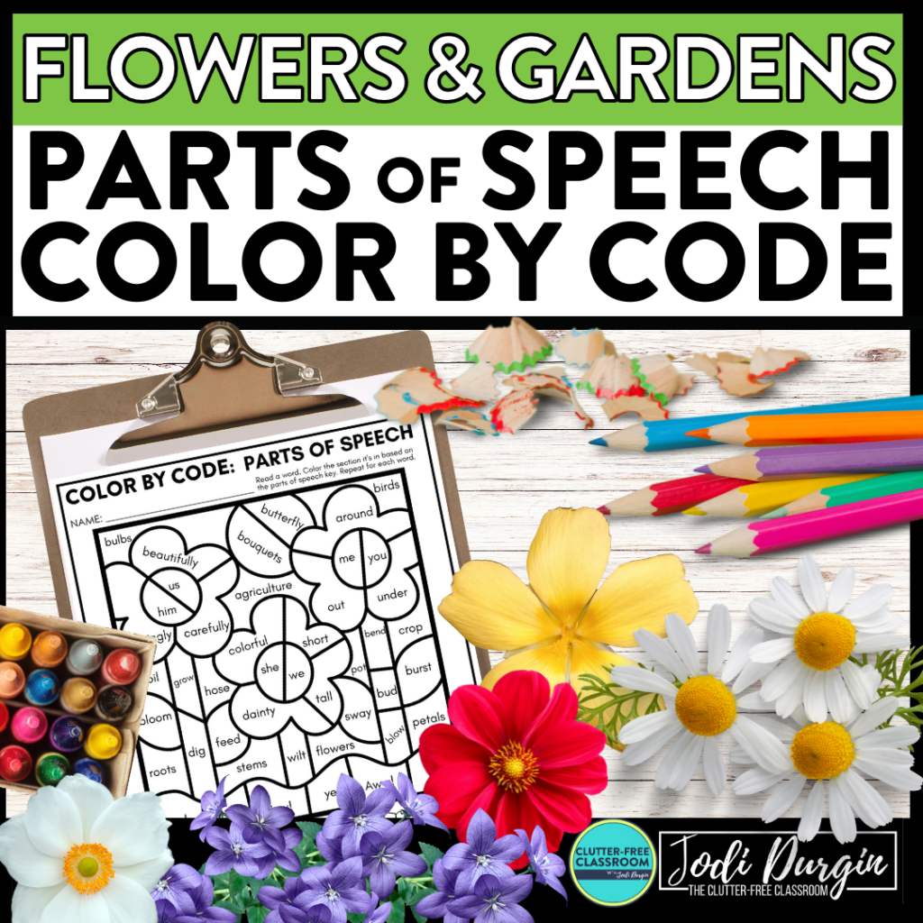 flowers and gardens color by code activity
