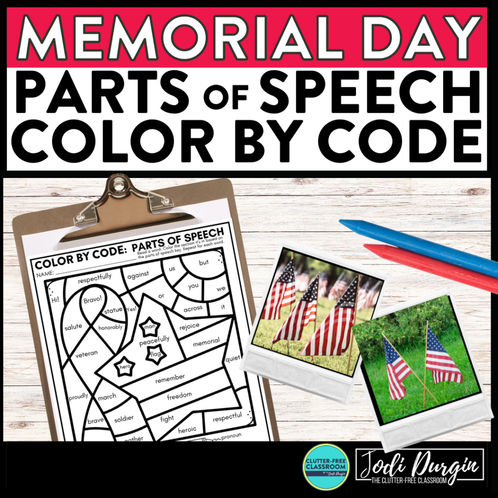 Memorial Day color by code activity