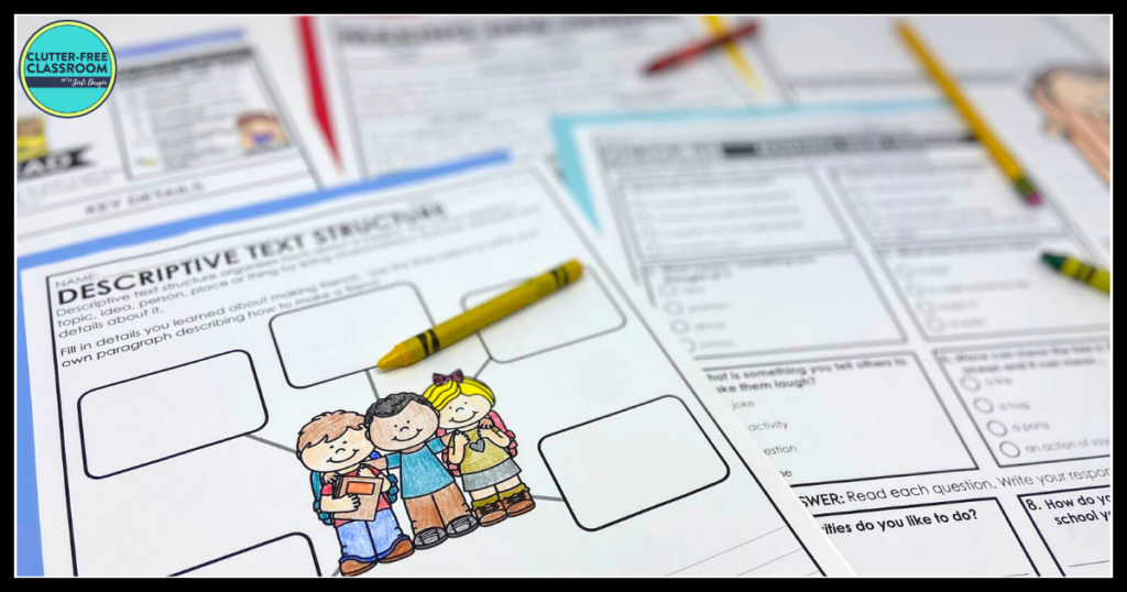 Back to school reading comprehension worksheets