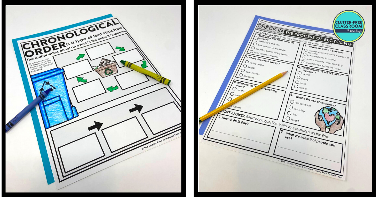 Earth Day Reading Comprehension Activities for 2nd, 3rd, and 4th Grade