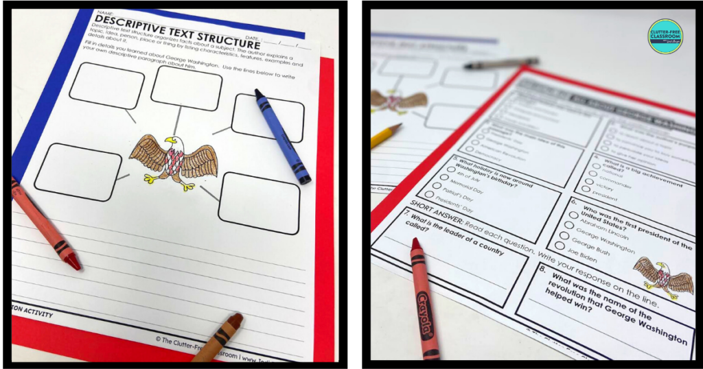 Two President's Day reading comprehension activities