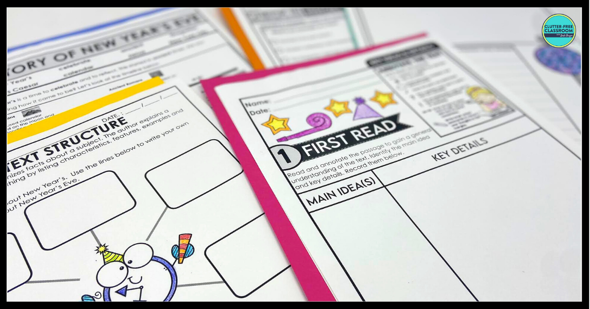 New Year Reading Comprehension Activities for 2nd, 3rd, and 4th Grade ...