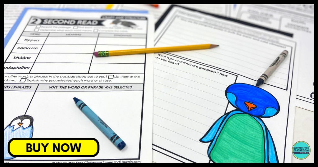 Penguin reading comprehension worksheets