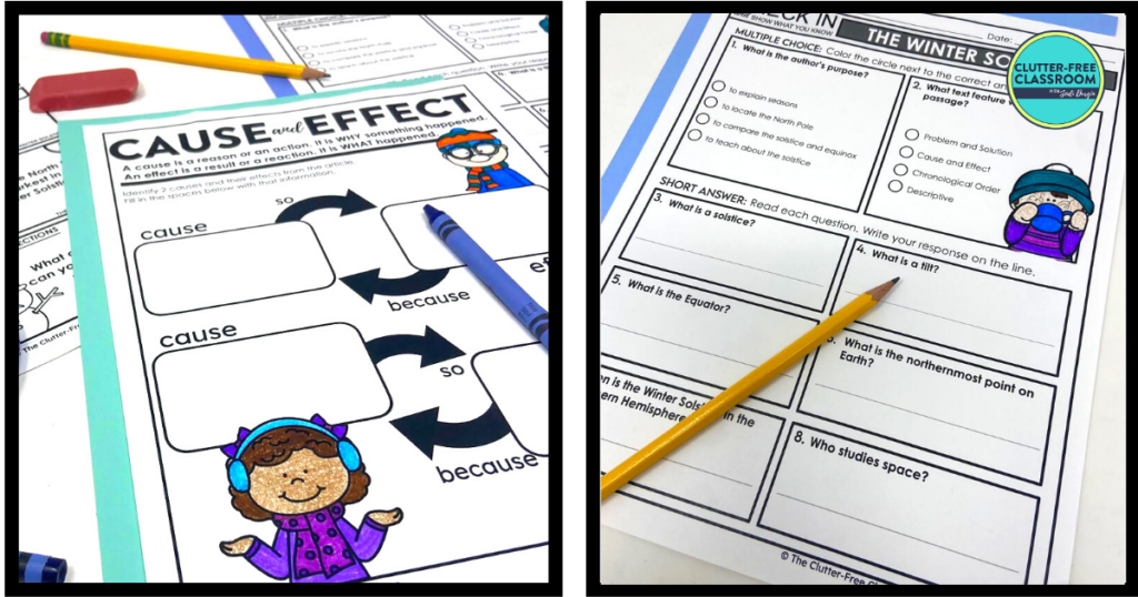 Two winter reading comprehension worksheets