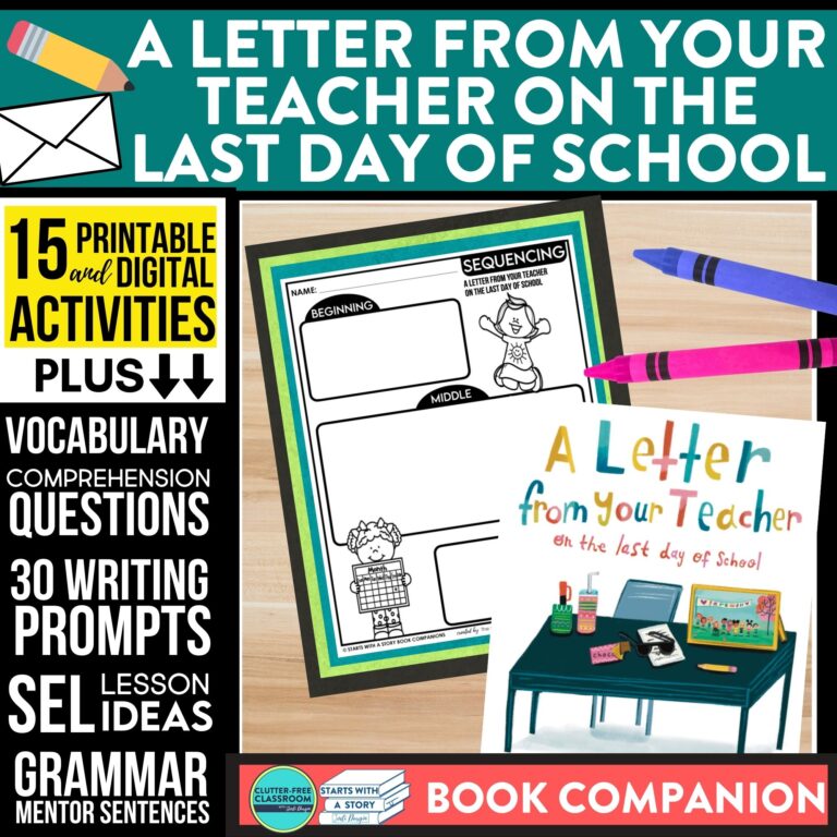 A Letter From Your Teacher on the Last Day of School book companion
