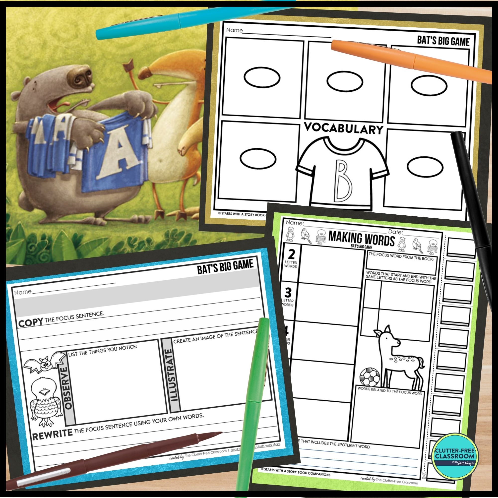 Bat's Big Game Activities and Lesson Plans for 2024 Teaching with Jodi Durgin and Company