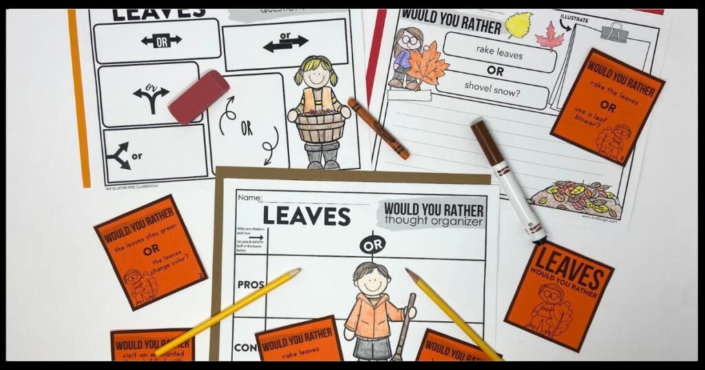 leaves would you rather worksheets