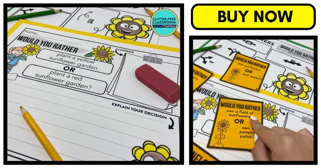 sunflower would you rather worksheets