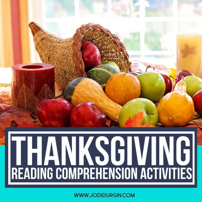 Thanksgiving reading comprehension activities