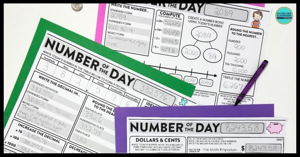 5th Grade Number of the Day