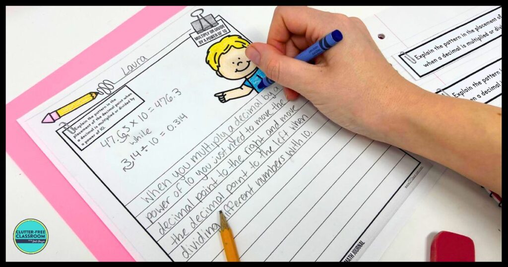 5th Grade Math Journals