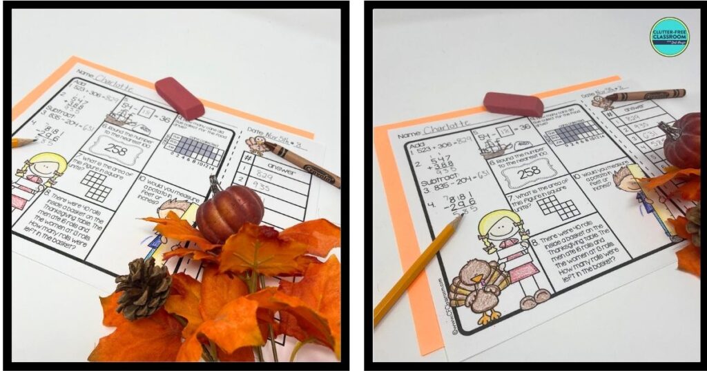 November math worksheets