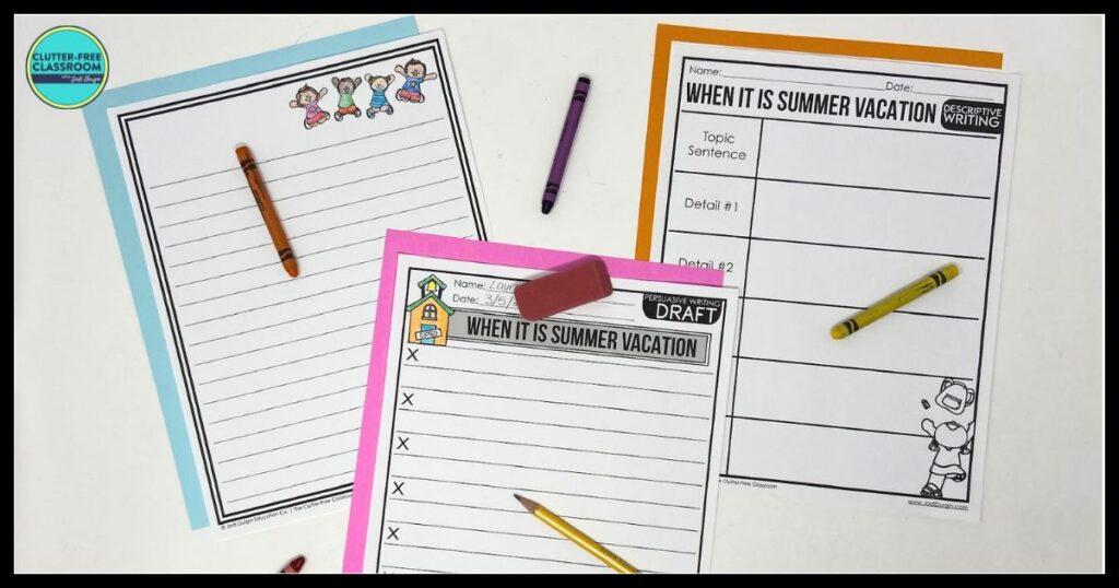 When It's Summer Vacation Writing Project