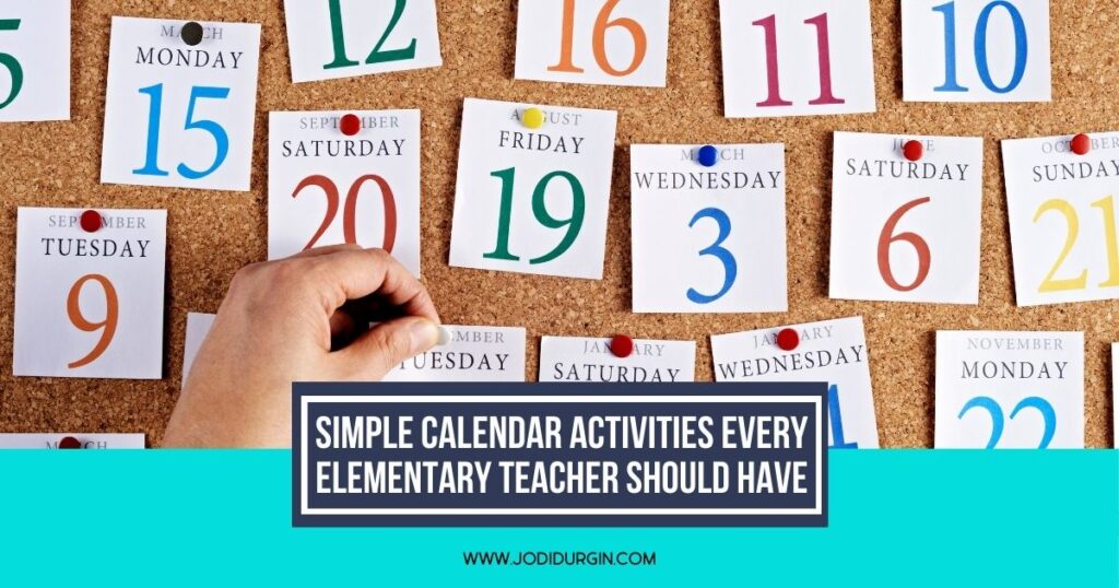 calendar activities for elementary students