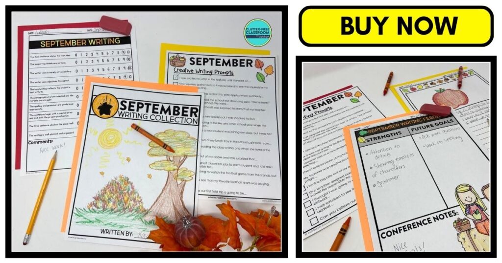 September writing prompt activities