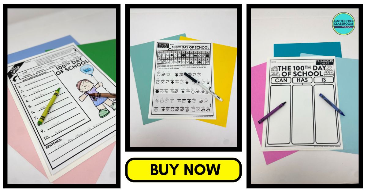 100th Day of School-themed worksheets