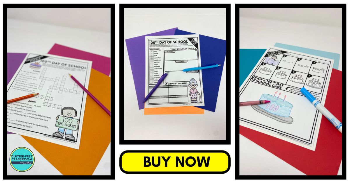 100th Day of School-themed worksheets