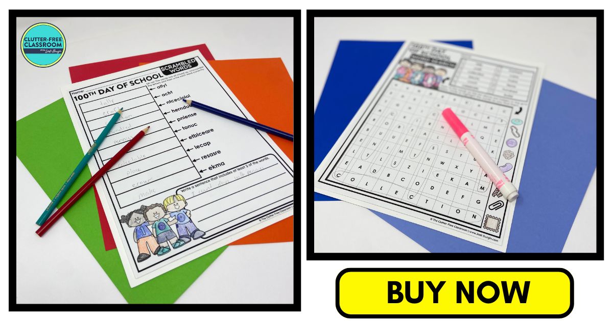 100th Day of School-themed worksheets