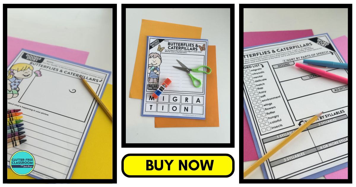 butterfly-themed worksheets