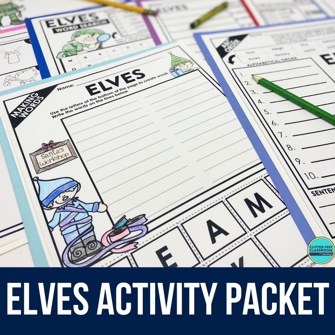 Elf worksheets for elementary students in 2025 teaching with jodi