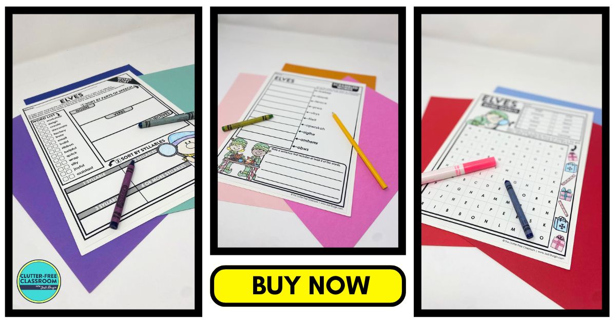 elf-themed worksheets