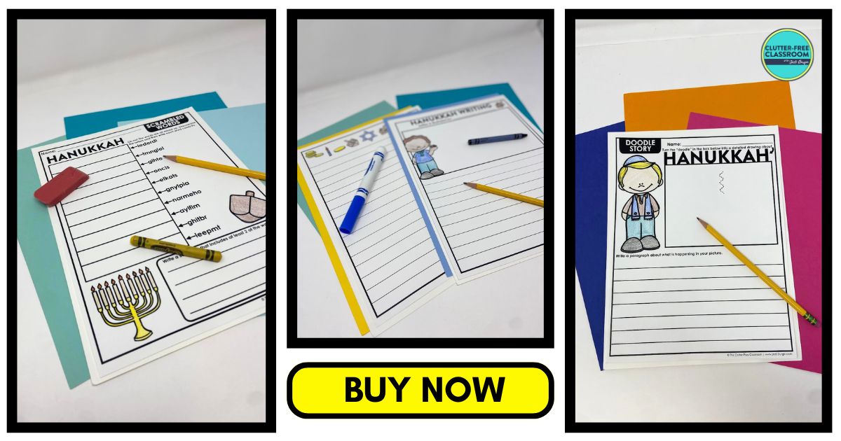 Hanukkah-themed worksheets