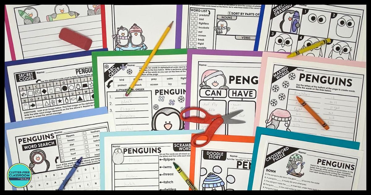 penguin-themed worksheets