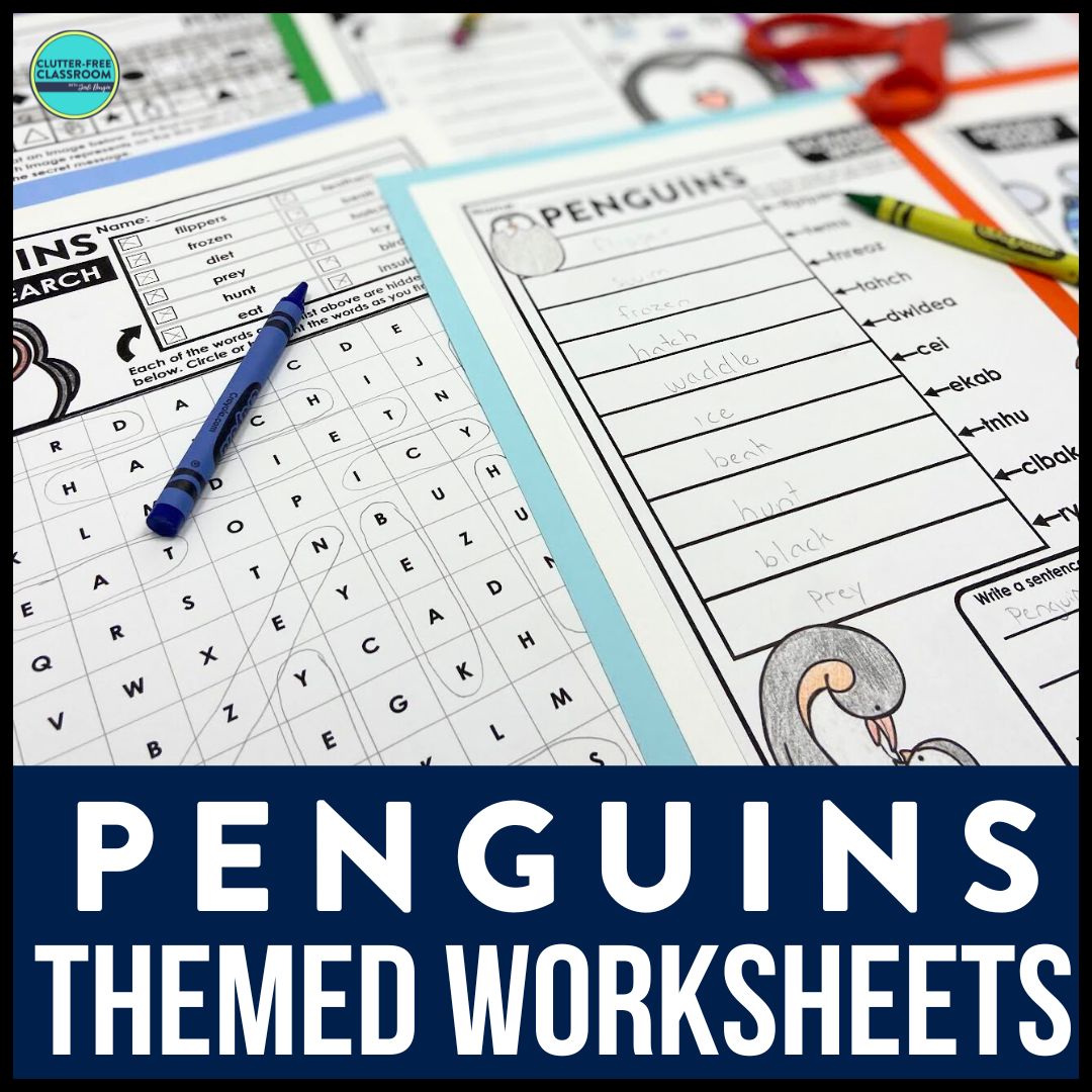 Penguin worksheets for elementary students in 2025 teaching with jodi