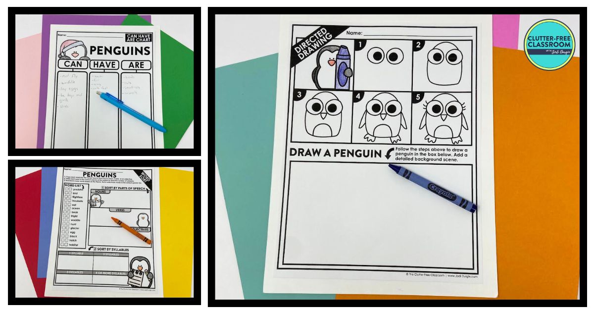 penguin-themed worksheets