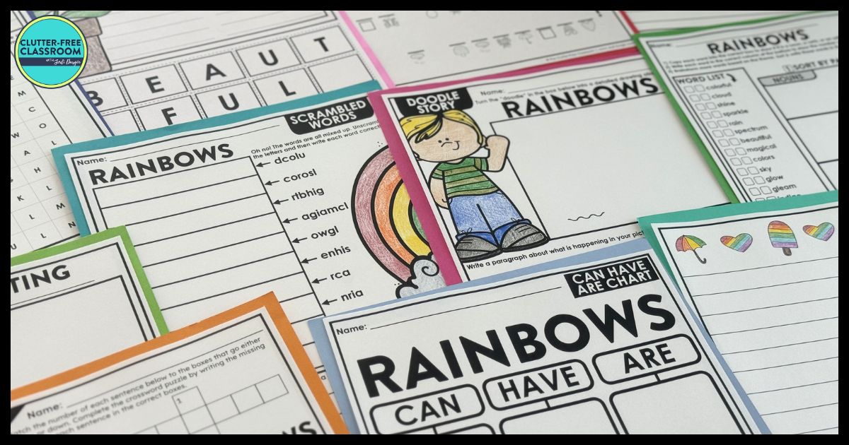 rainbow-themed worksheets