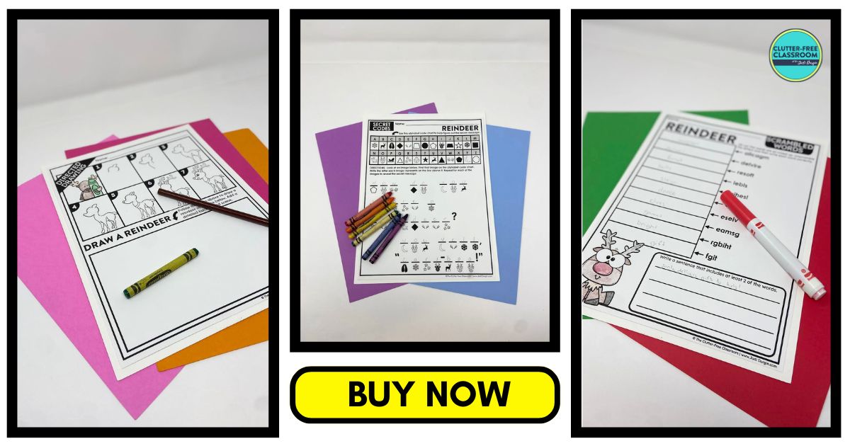 reindeer-themed worksheets