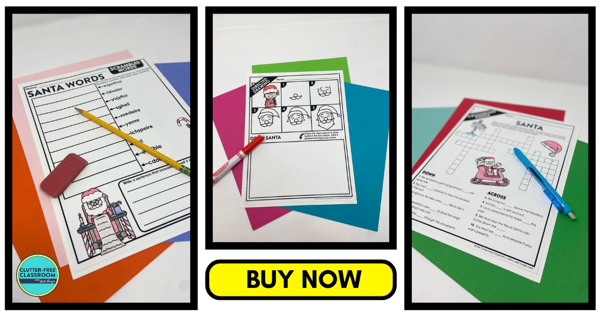 Santa-themed worksheets