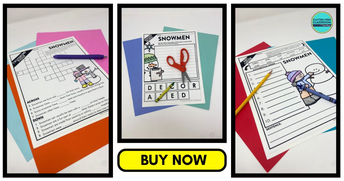 snowman-themed worksheets