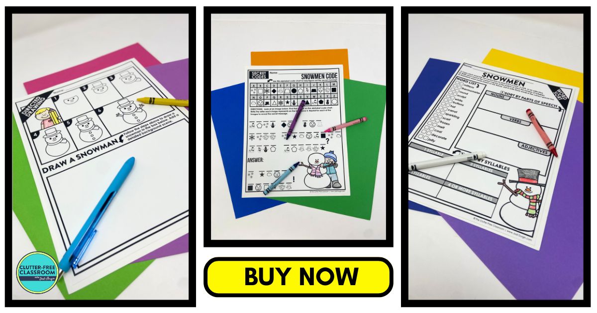 snowman-themed worksheets