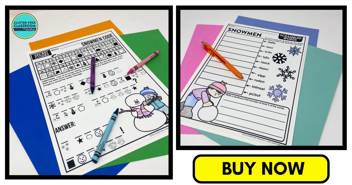 snowman-themed worksheets