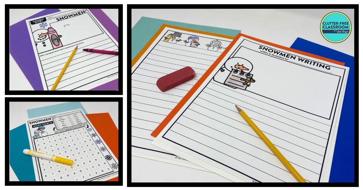 snowman-themed worksheets