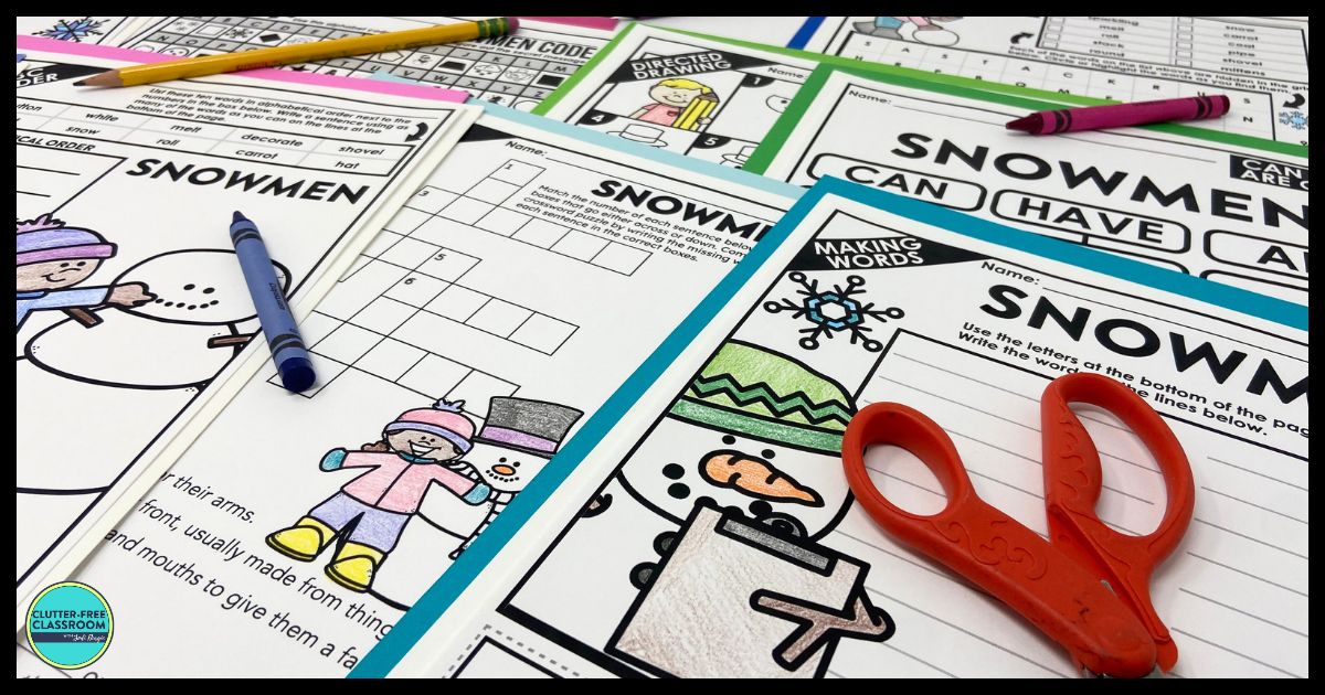 snowman-themed worksheets