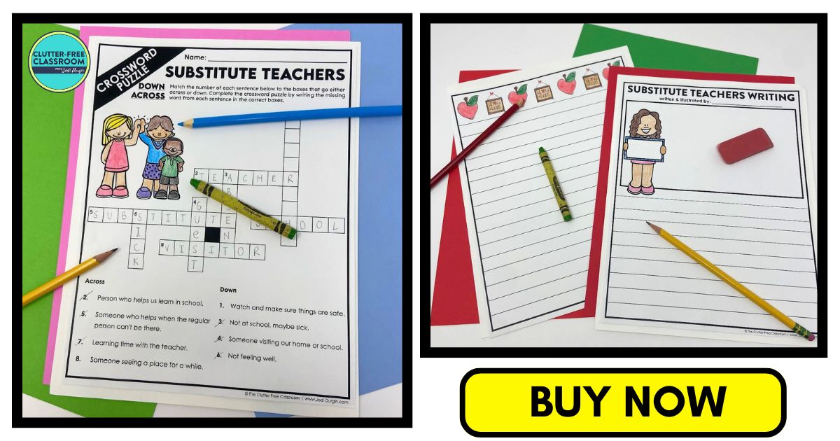 substitute teacher-themed worksheets