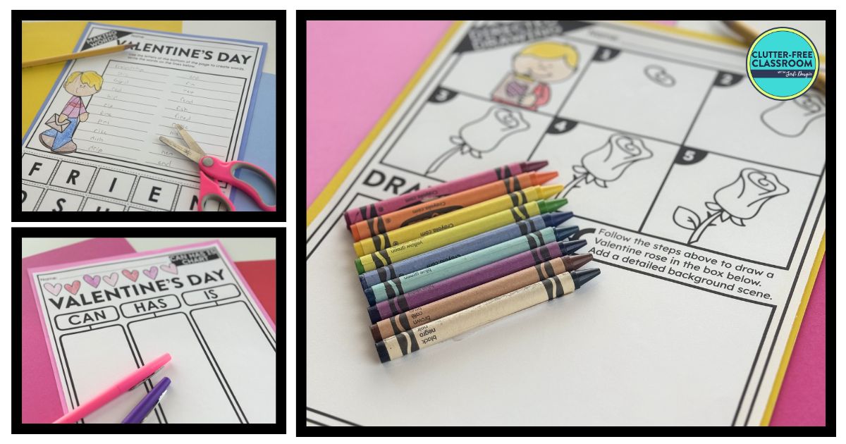 Valentine's Day-themed worksheets
