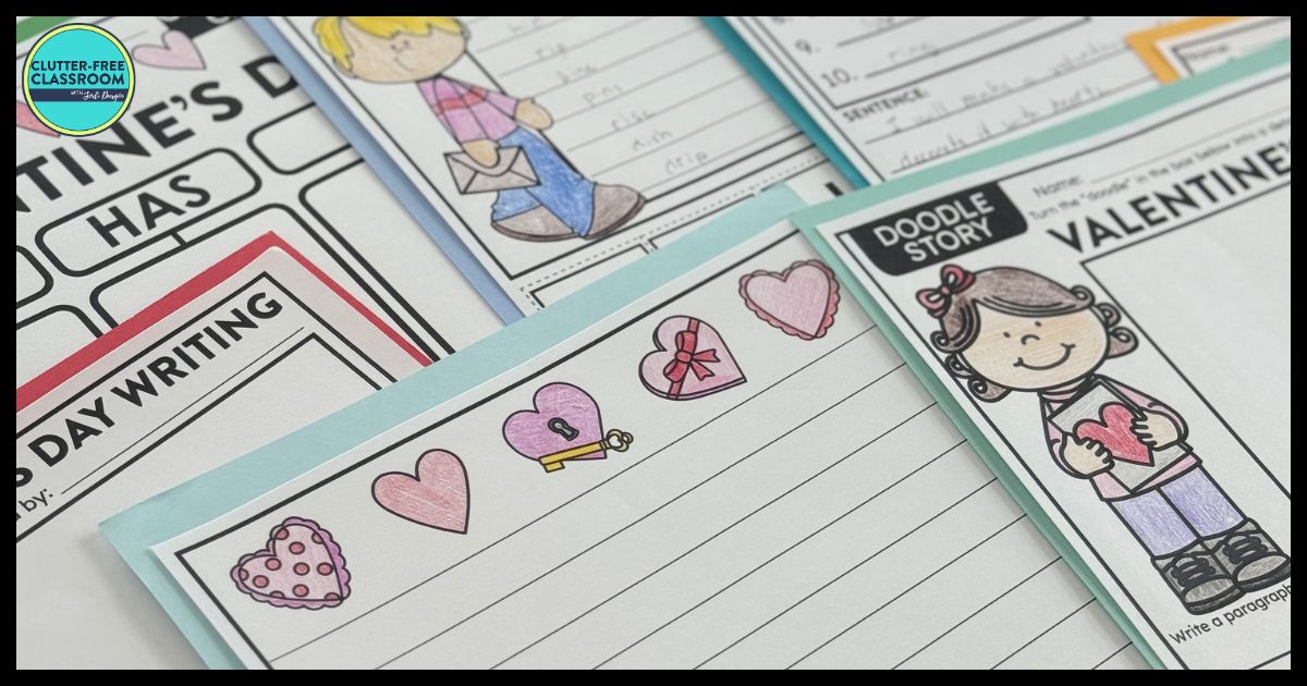 Valentine's Day-themed worksheets