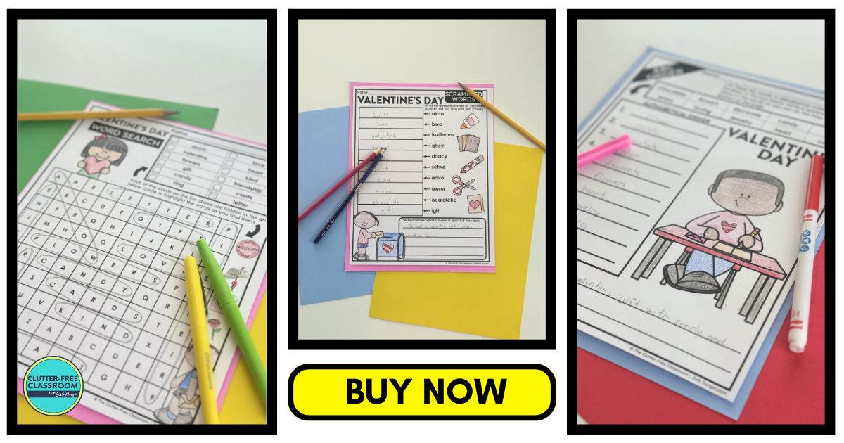 Valentine's Day-themed worksheets